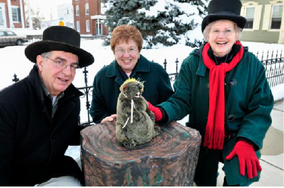 Mount Joy Minnie, the town’s groundhog prognosticator