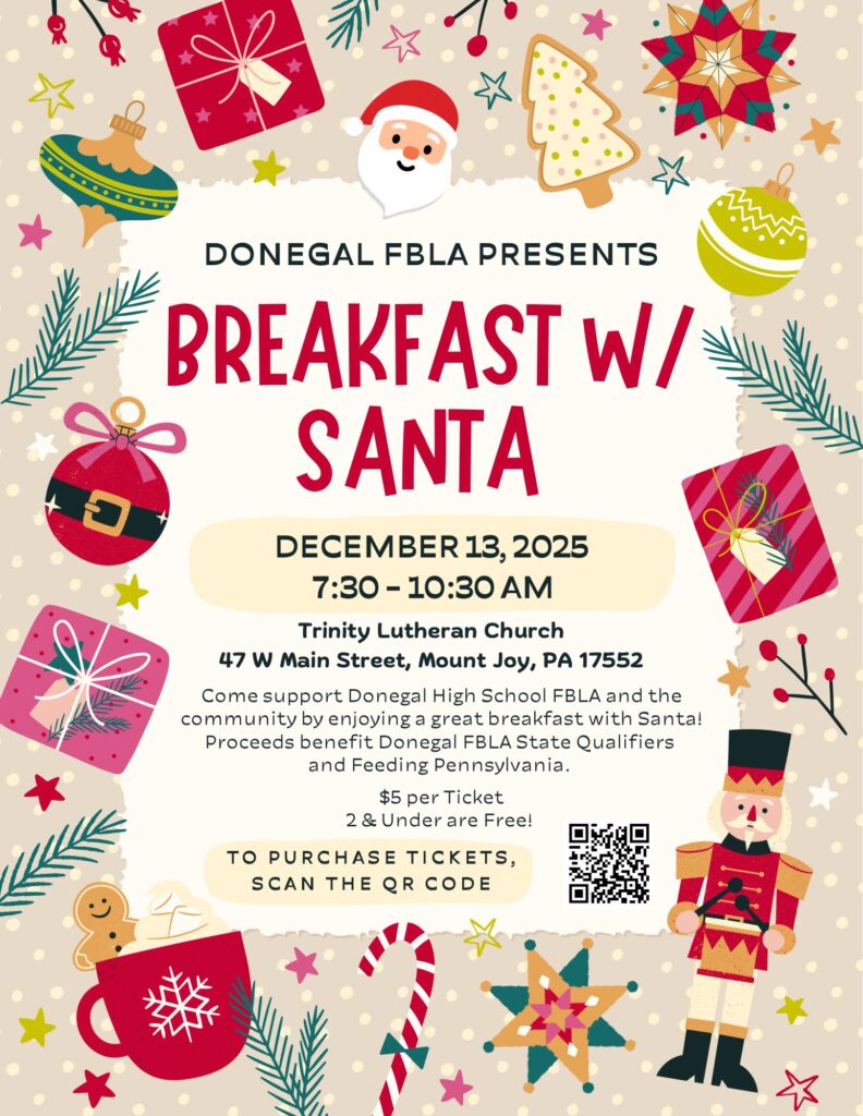 Donegal FBLA Breakfast WIth Santa Poster for 2025