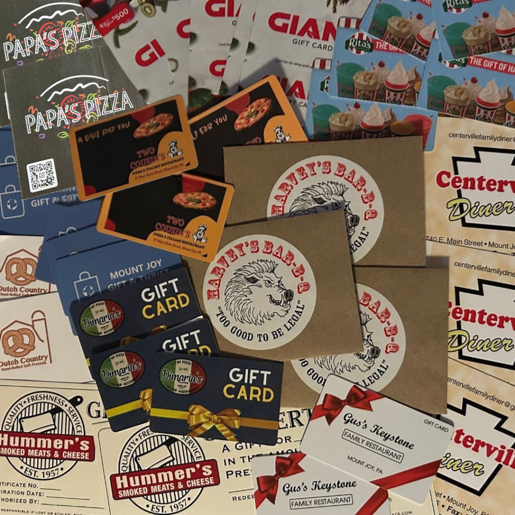 Mount Joy Chamber member gift cards for Donegal School District unhoused students