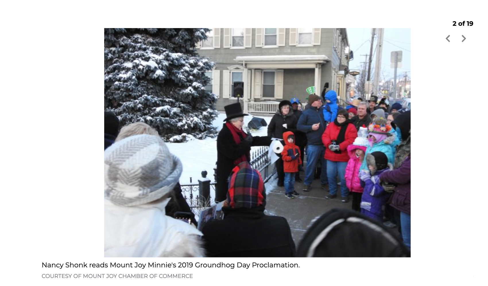 Mount Joy Minnie proclamation 2019.