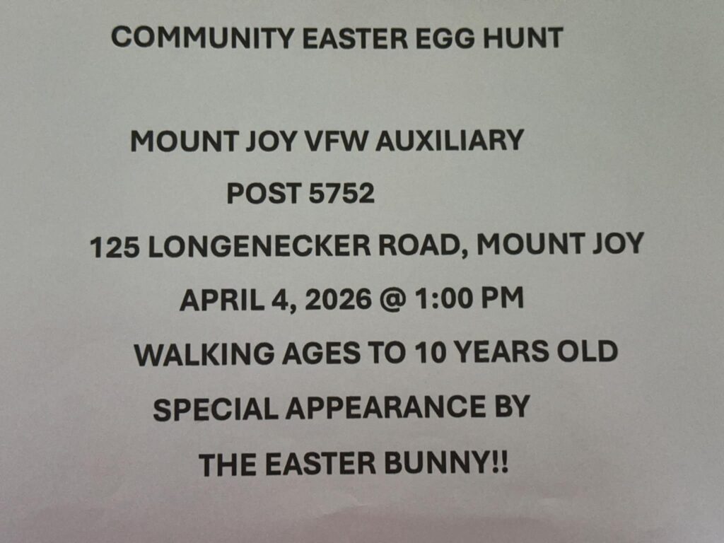 Mount Joy VFW Egg Hunt flyer
