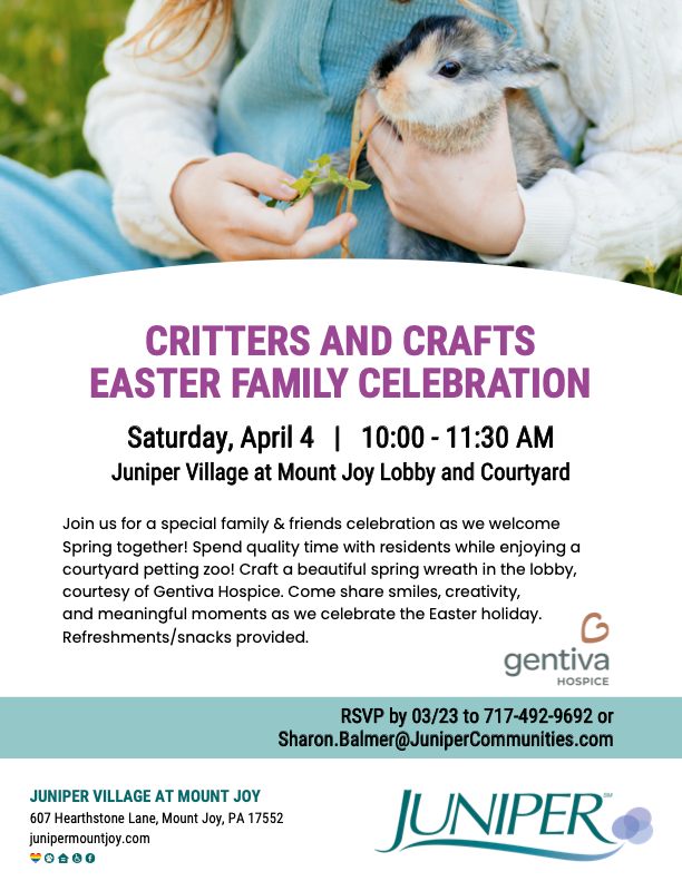 Juniper Critters and Crafts flyer